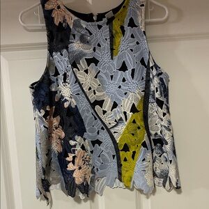 Bar III Multicolor Floral Lace Sleeveless Blouse